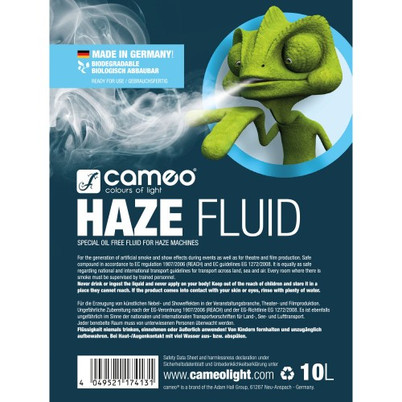 Cameo HAZE FLUID 10 L Haze fluid for fine fog density and long standing time, 10 L oil-free